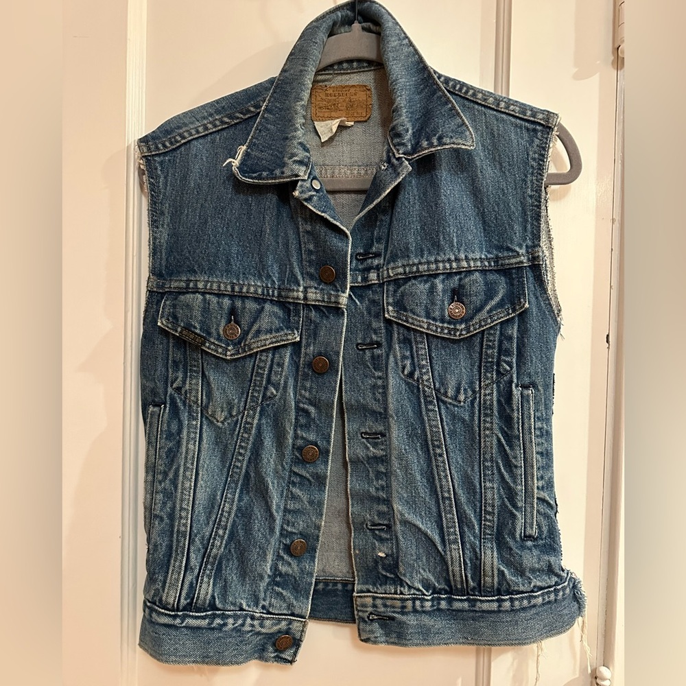 Custom 1994 Guns N' Roses Stacked Skulls denim vest sz S *VINTAGE ONE OF A KIND* - Picture 5 of 12